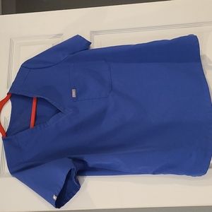 Figs Large Denim Catarina Scrub Top